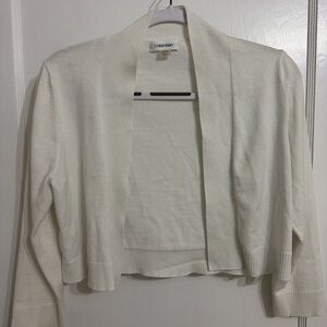 Calvin Klein Women's Cream Open-Front Sweater